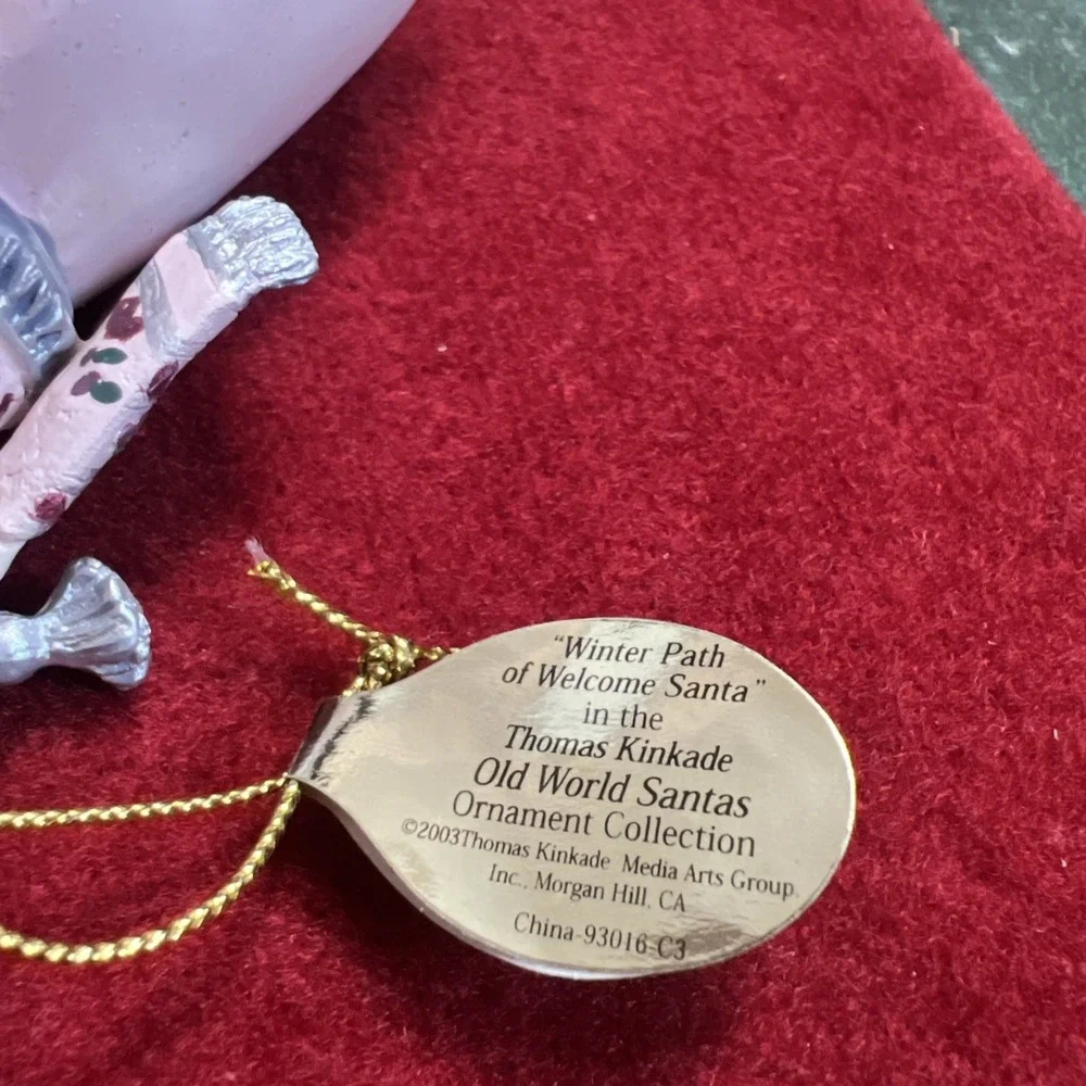 Ashton drake old world Santa Thomas Kinkade winter path of welcome ornament‎